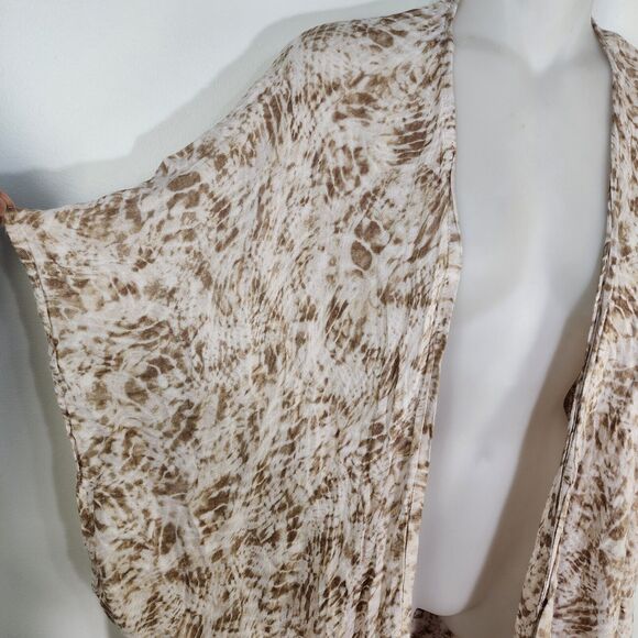 Nordstrom Kimono Cardigan One Size Ivory Sand Waverly Tassel Wrap 100% Viscose - Picture 6 of 12
